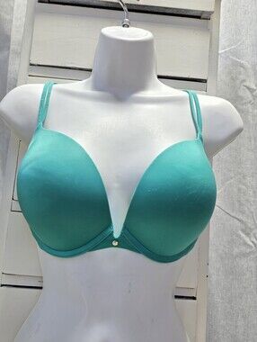 Victoria's Secret Very Sexy Push Up Pigeonnant Turquoise Bra Size 34DD